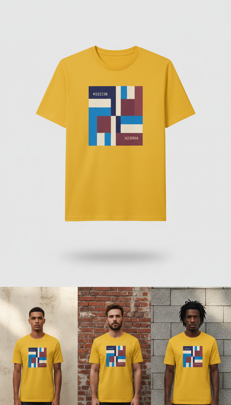 Taxi Yellow Block Men’s Graphic T-Shirt